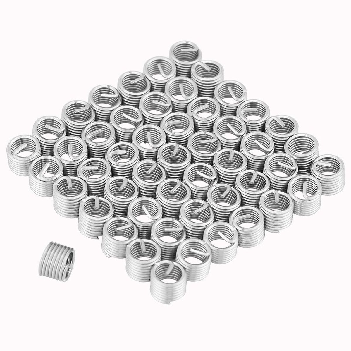 50 Stuks RVS M8 Draad Inserts voor Draadherstel - Spiral Inserts en Helicoil Set voor M8 Draadverbindingen en Reparaties