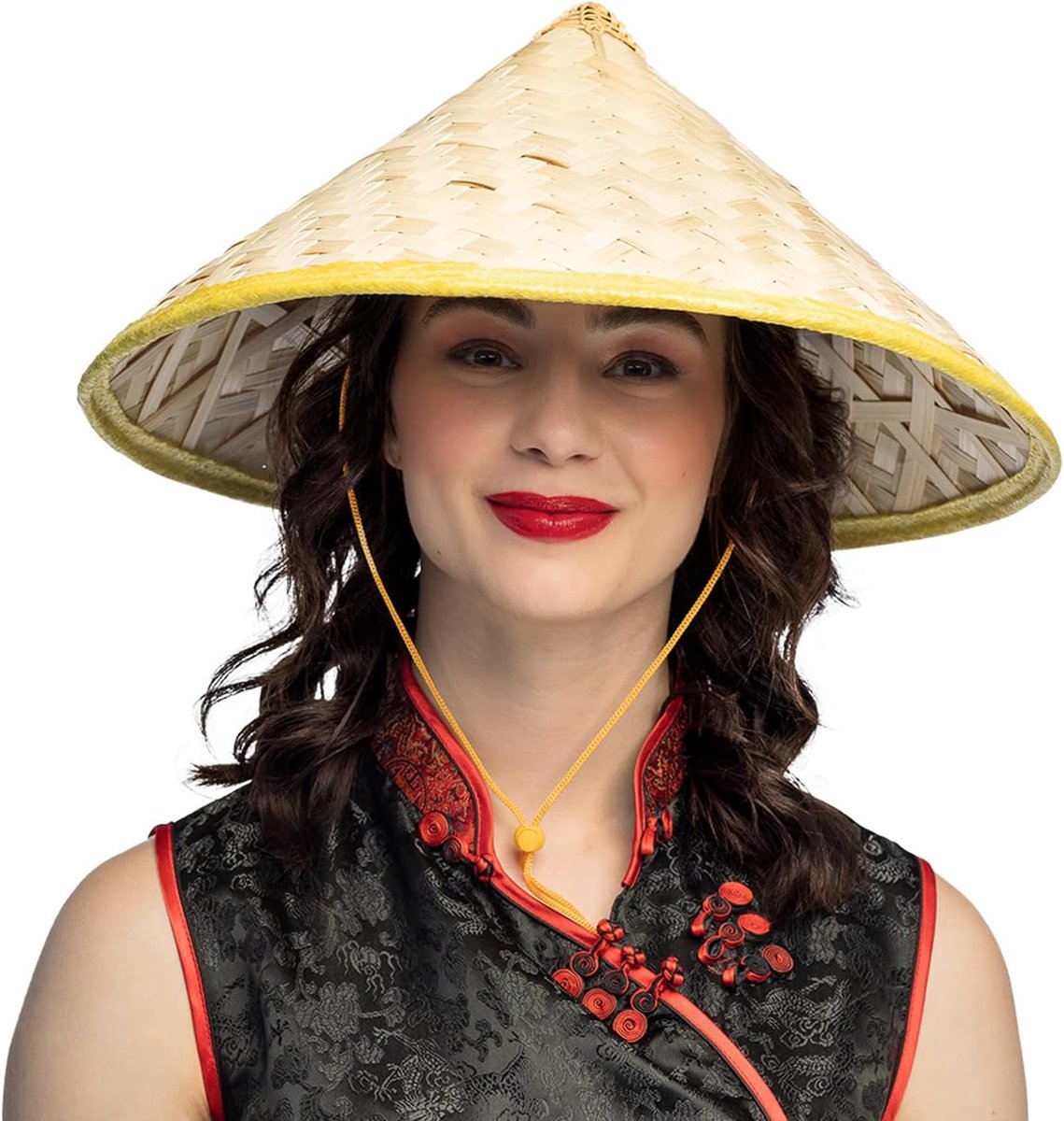 JeiibrZui - Chinese Rijstboer Hoed - Strohut Voor Carnaval En Themafeesten - Natuurlijk Stro - Eén Maat - Beige