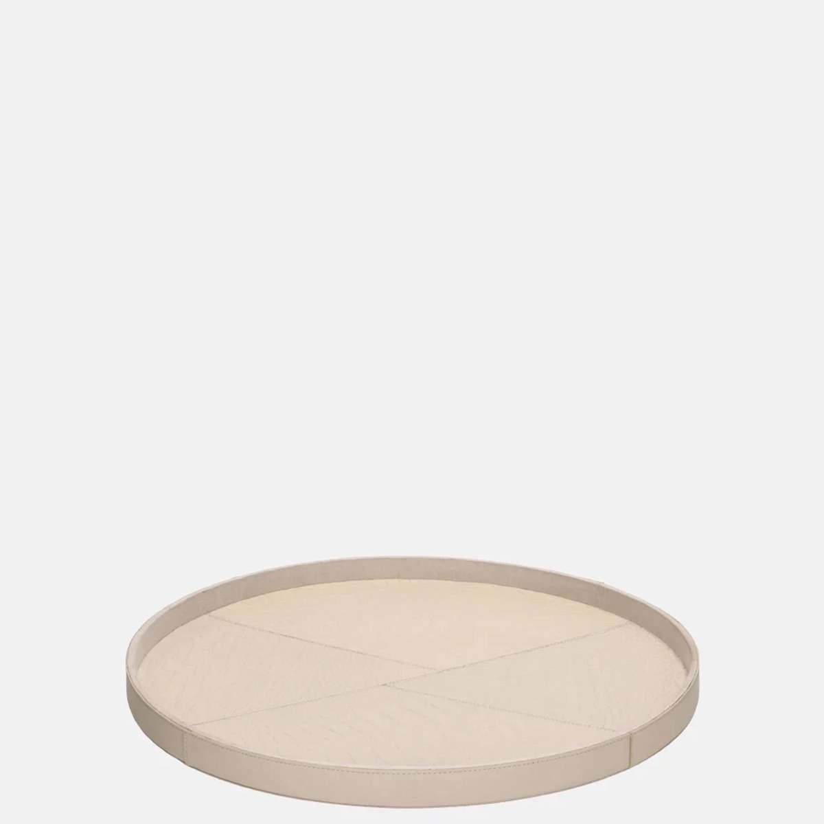 Chamada Merel leren dienblad rond croco M beige