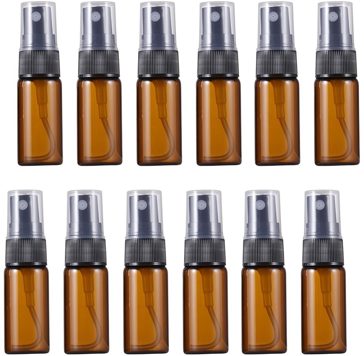 Store_8 - Mini Amber Sprayfles - Draagbare Geurflessen - 12 Stuks - Herbruikbaar - Perfect voor Reizen - 10 ml