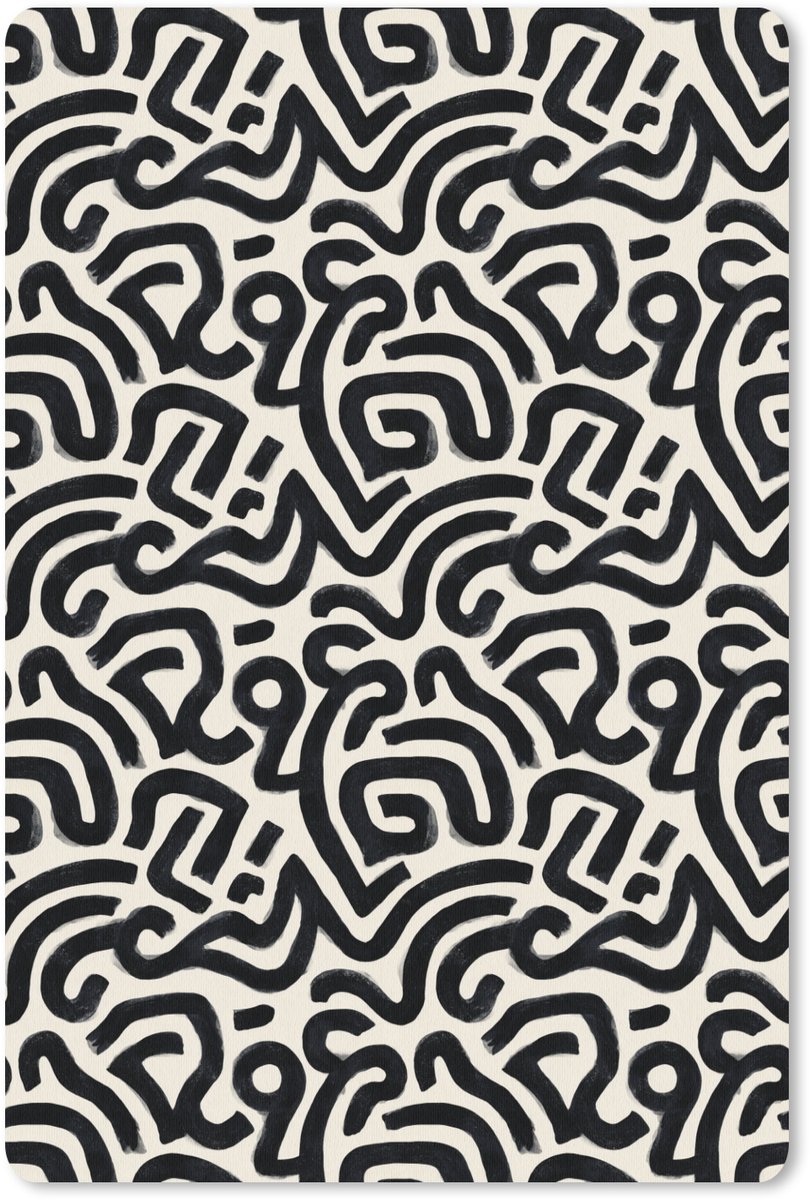 Muismat 13x20 cm - Mousepad Modern - Abstract - Zwart - Muismatten