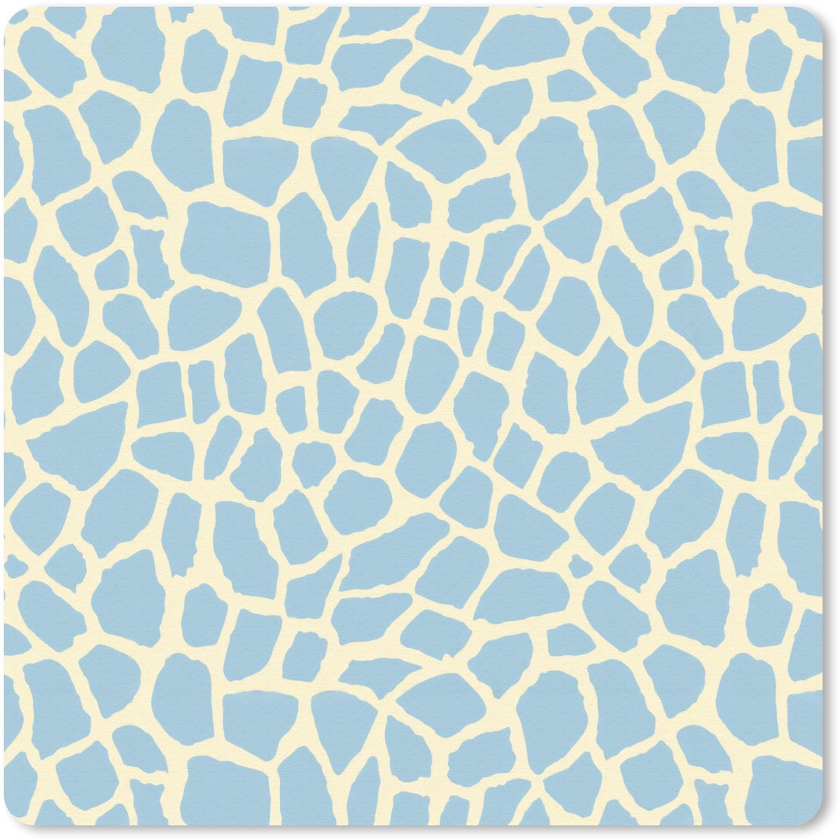 Muismat 20x20 cm - Mousepad Giraf - Modern - Blauw - Muismatten