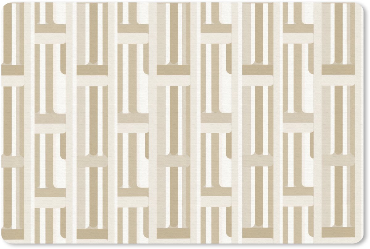 Muismat 13x8 cm - Mousepad Modern - Geometrisch - Beige - Muismatten