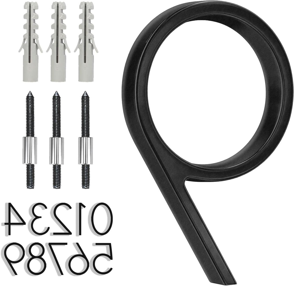 Huisnummer 5 inch - Adresnummer Metaal - Huis Identificatie - Roestvrij Staal - 12.7 cm Hoog - Zwart