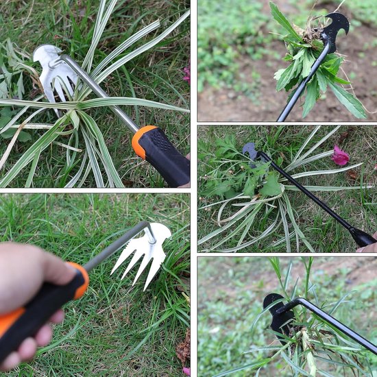Onkruidtrekker Tuin - Onkruidgereedschap Wieden - Effectief Onkruid Verwijderen - Duurzaam Mangaanstaal - 3556 cm Lengte - Zwart — afbeelding 2