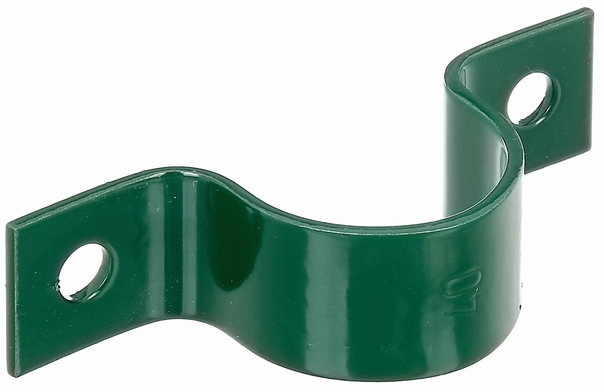 Alberts 855390 buisklem | voor bevestiging van omheiningspalen aan muren | verzinkt, groene kunststof coating | voor paal-Ø 38 mm | set van 10