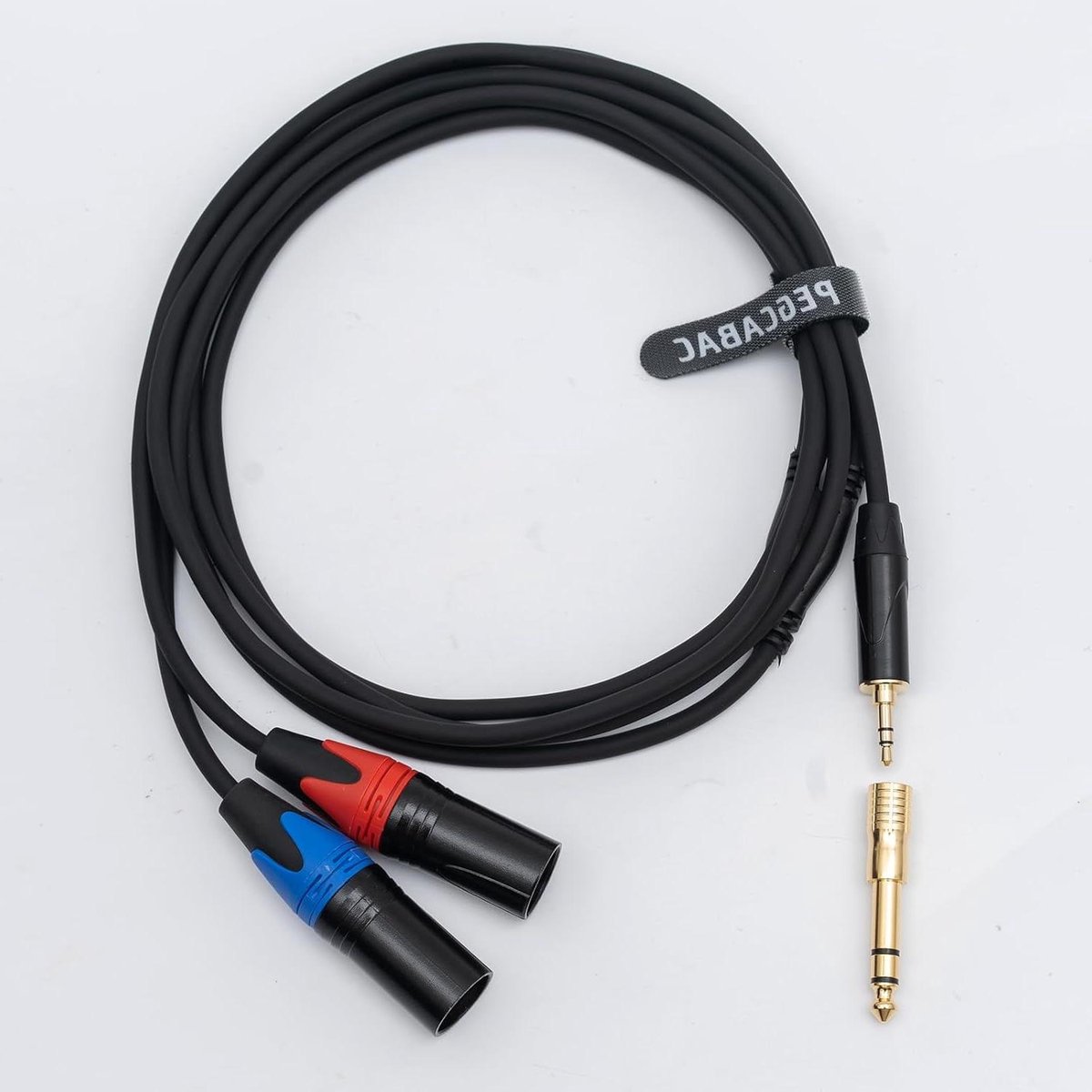Stereo Splitter Kabel - Y Kabel AUX - Audio Aansluiten - Met Vergulde Adapter - 17.78 cm - Zwart