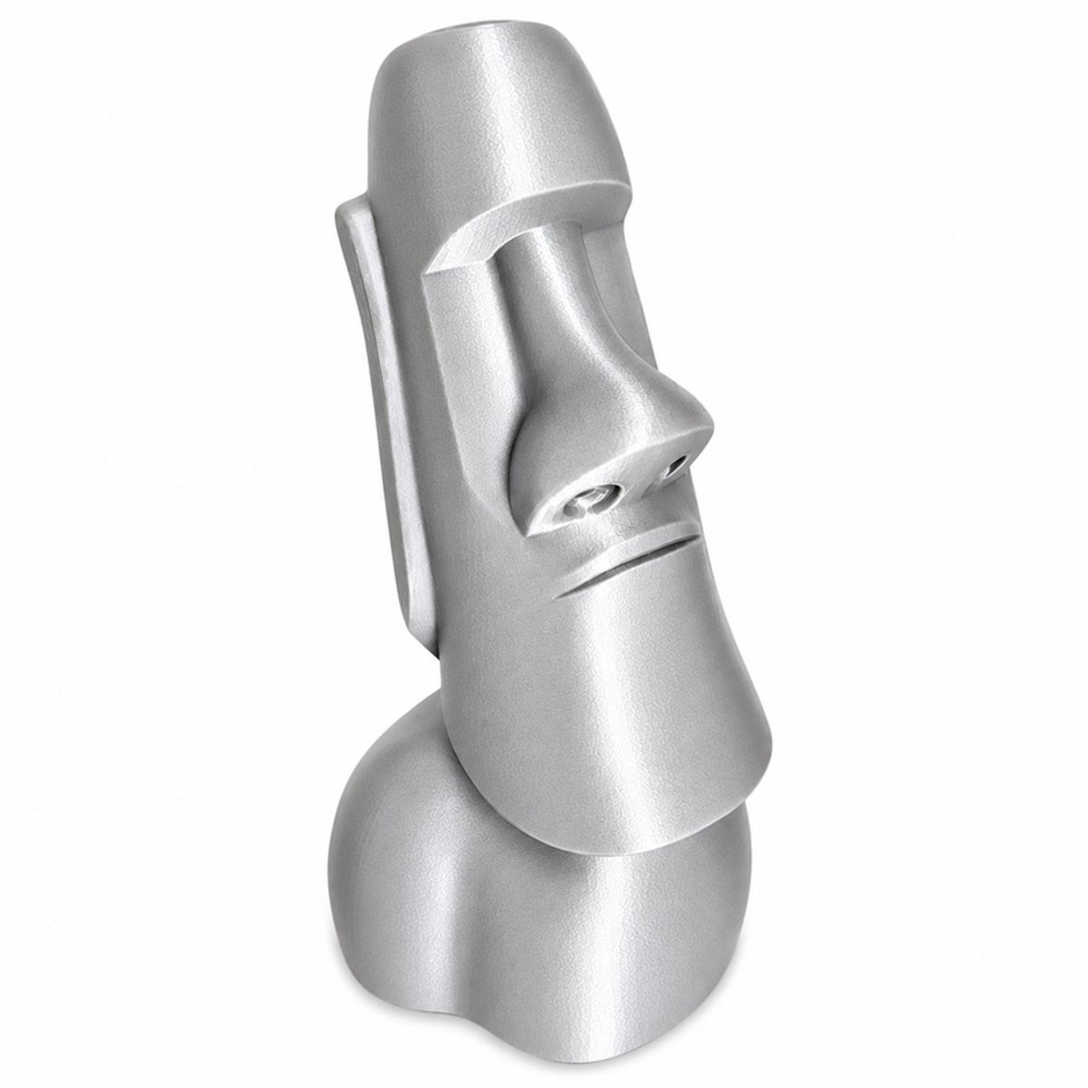 Moai Beeld Spaarpot - Design Piggy Bank - Decoratieve Geldpot Voor Kinderen En Volwassenen - Modern Paaseiland Beeld - Unieke Cadeau Ideeën - 15 X 13 X 22 CM - Zilver