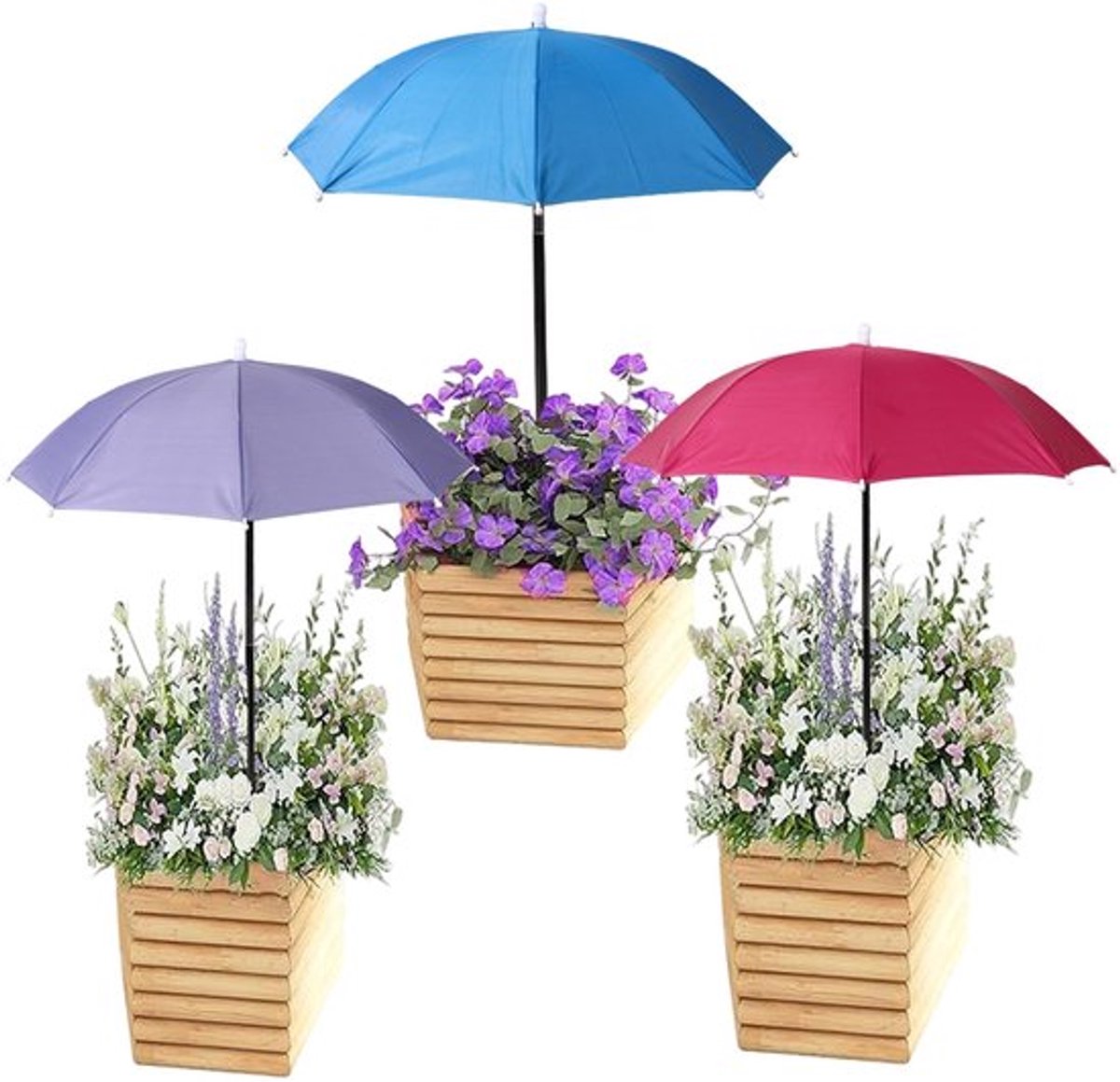 3e Verstelbare Plantenparasol, Grote waterdichte Tuinparasols Duurzaam Buitenzonwering voor Potplanten Bloemen Groenten
