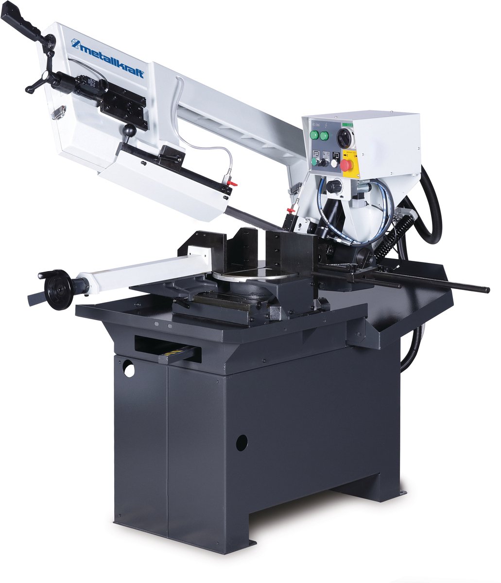 Metaalbandzaag -60/+45° zaagcapaciteit rond 255 mm 0,9 / 1,4 kW 400V 35/70 m/min hoogte zaagblad 27 mm Metallkraft BMBS260X280 H-DG
