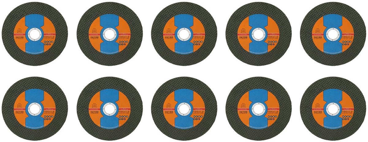 Jhubersproducts - Ultradunne Doorslijpschijf - 10 Stuks - Veilig en duurzaam - 105x16mm - Voor Haakse Slijper - Snelle Zaagsneden - Geschikt voor Meta