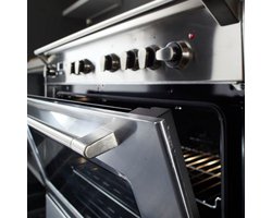 BORETTI CFBG901IX3 Gasfornuis 90cm, 5 branders incl. Dual Fuel, Enkele oven 87L, IX