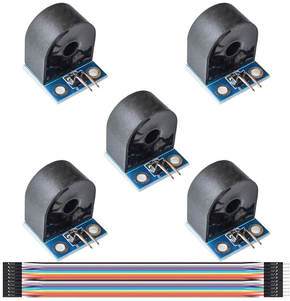 Vlemico - ZMCT103C Stroomsensor - 5A Max 3000V - Precisie-uitgangskaart - Compact formaat - AC Stroomomvormer - Geschikt voor Arduino - 5 stuks