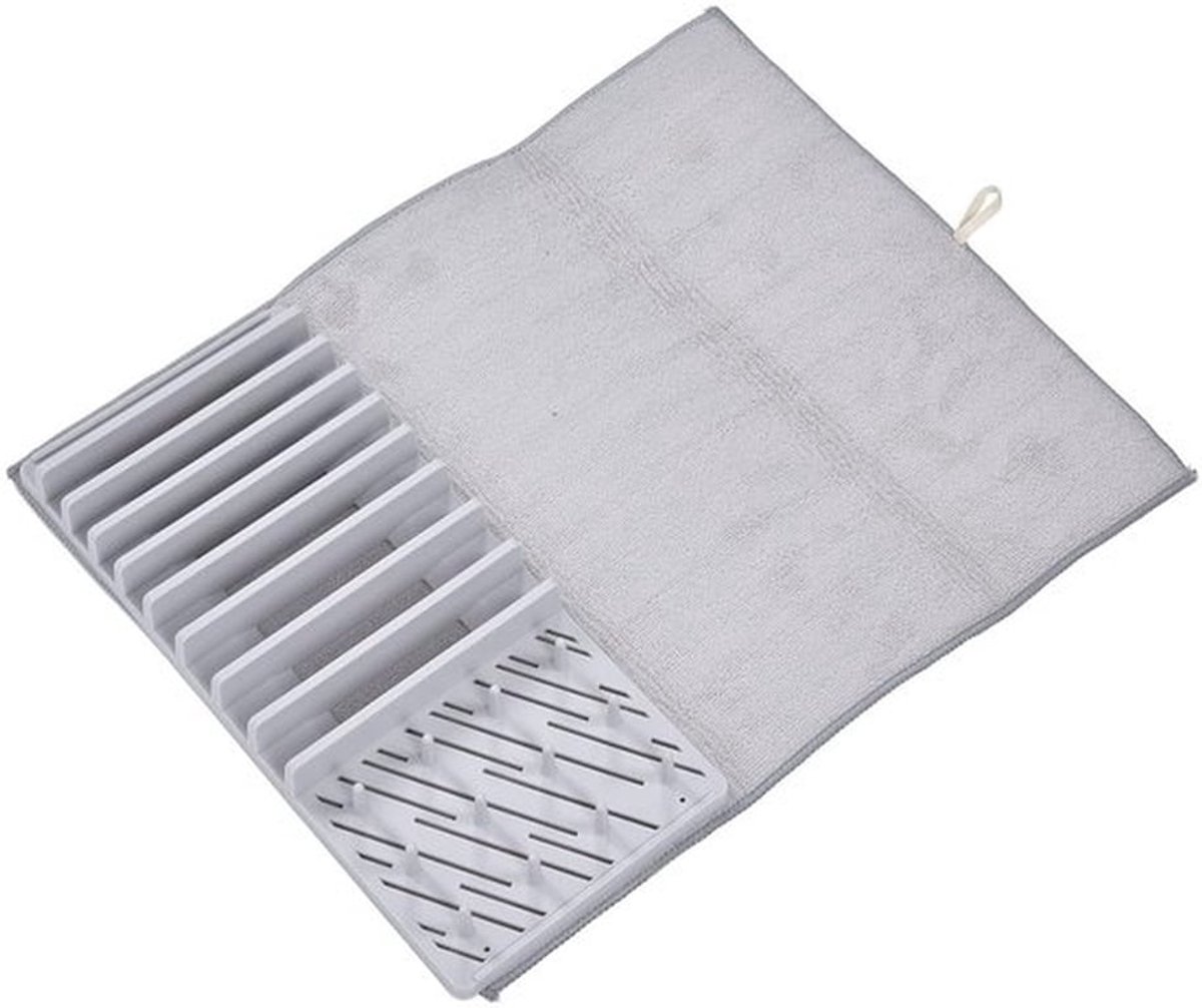 2-in-1 Droogrek met Microvezelmat - Ruimtebesparend - 1 stuk