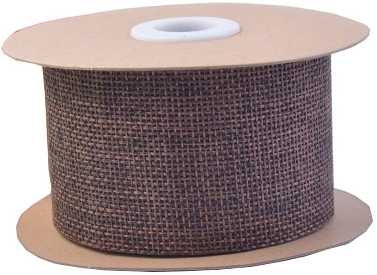 By shayne - Cadeaulint - Decoratielint - Imitatielinnen - Bruin - Juteband - Voor knutselen en cadeaus - 10 meter
