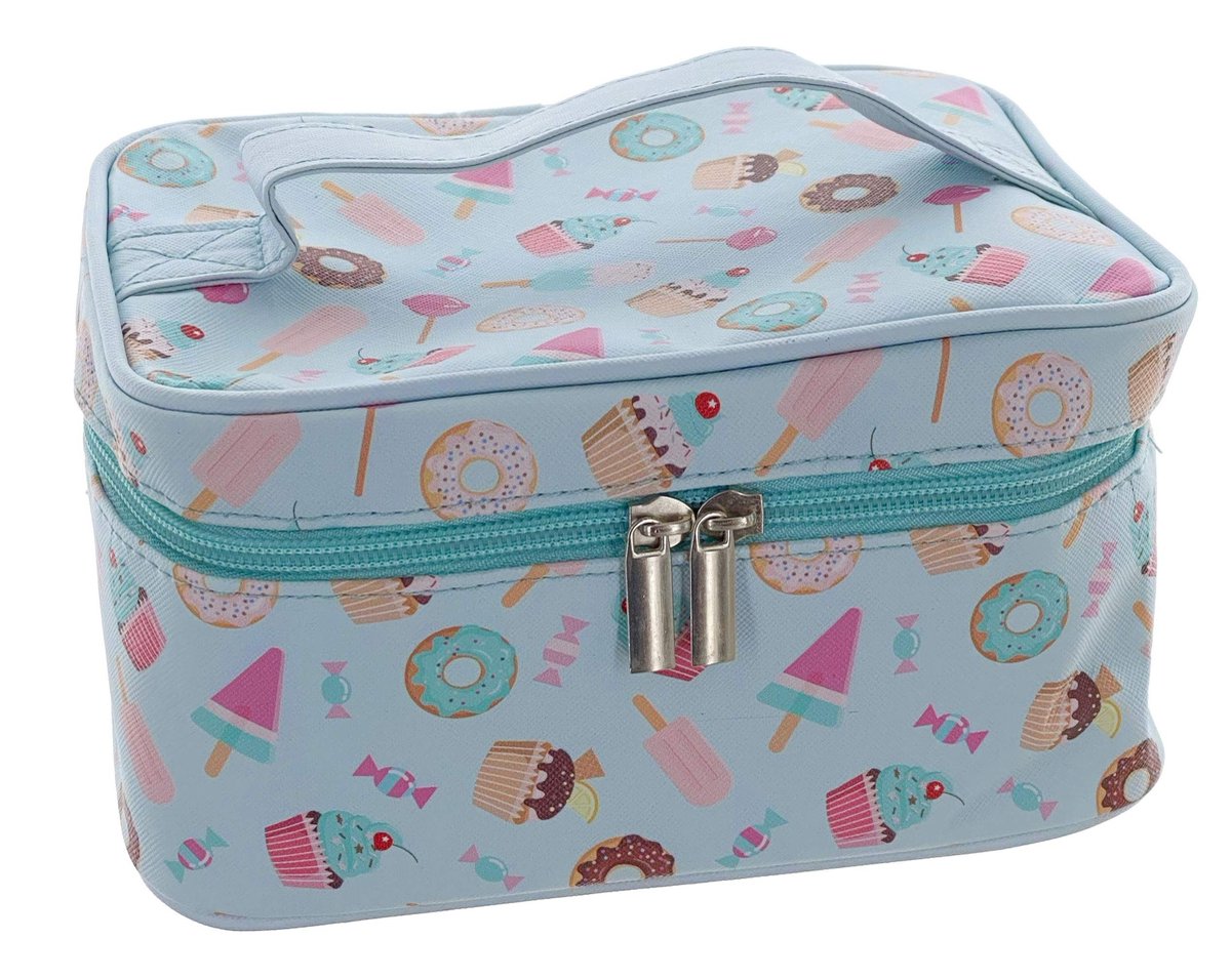 By shayne - Cosmeticatas - Make-up tas - Fruitig zomermotief - 20 x 14 x 11 cm - Snoepgoed - Geschikt voor reizen - Opbergtas