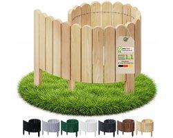Floranica rolborder hout - 100 cm - 10 cm hoog - naturel - ronde bovenkant - boomspiegel - grenen
