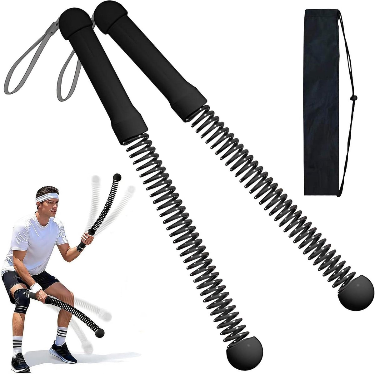 Touwloos Krachttouw - Draagbaar Gevechtstouw - Full-body training - Geruisloos ontwerp - 1 Stuks - Zwart