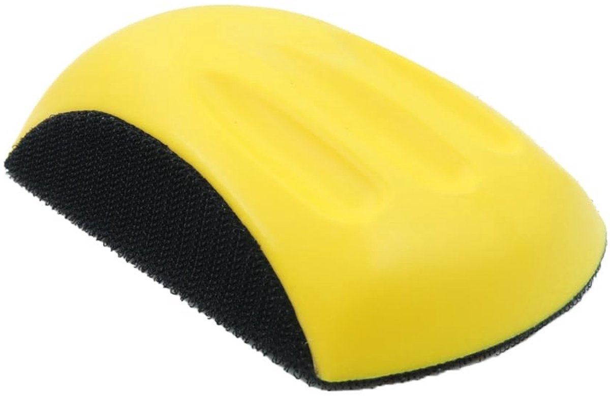 Jhubersproducts - 6 inch handmatige schuurblok - handschuurmachine - optimale grip - geel - polijsten - muisvormig schuurblok - geschikt voor houtbewe