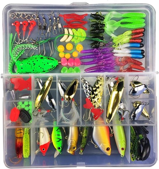 Gemengde Visserij Aas Set van 106 Stuks - Spinner Aas, Vissen Accessoires en Opslagdoos voor Snoek, Forel en Baars — afbeelding 2