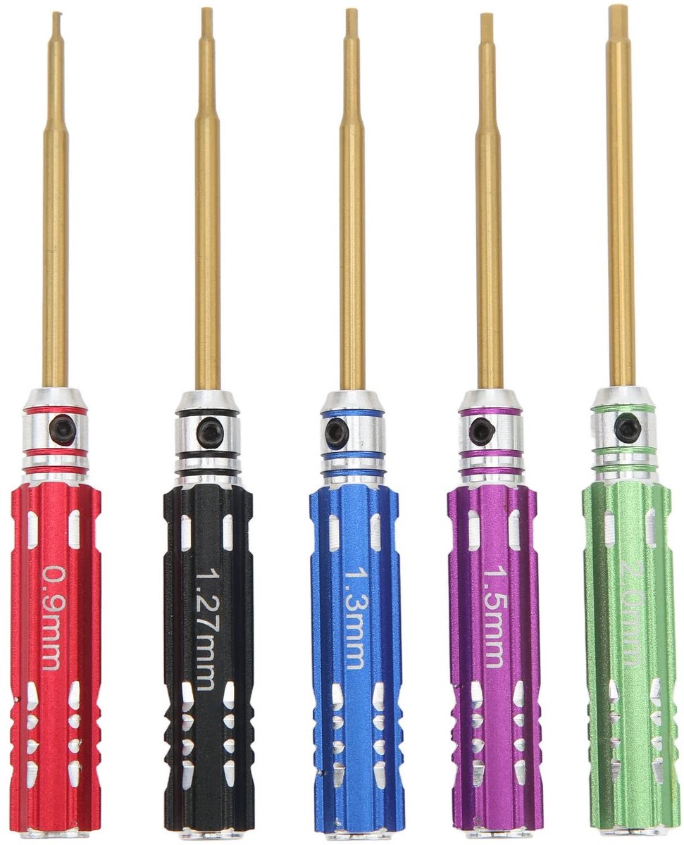 Dailygoods - RC Schroevendraaierset - 5 Stuks Hexagonalen Schroevendraaiers - Precisie en Kwaliteit - 0.9mm tot 2.0mm - Handgereedschap - Ideaal voor