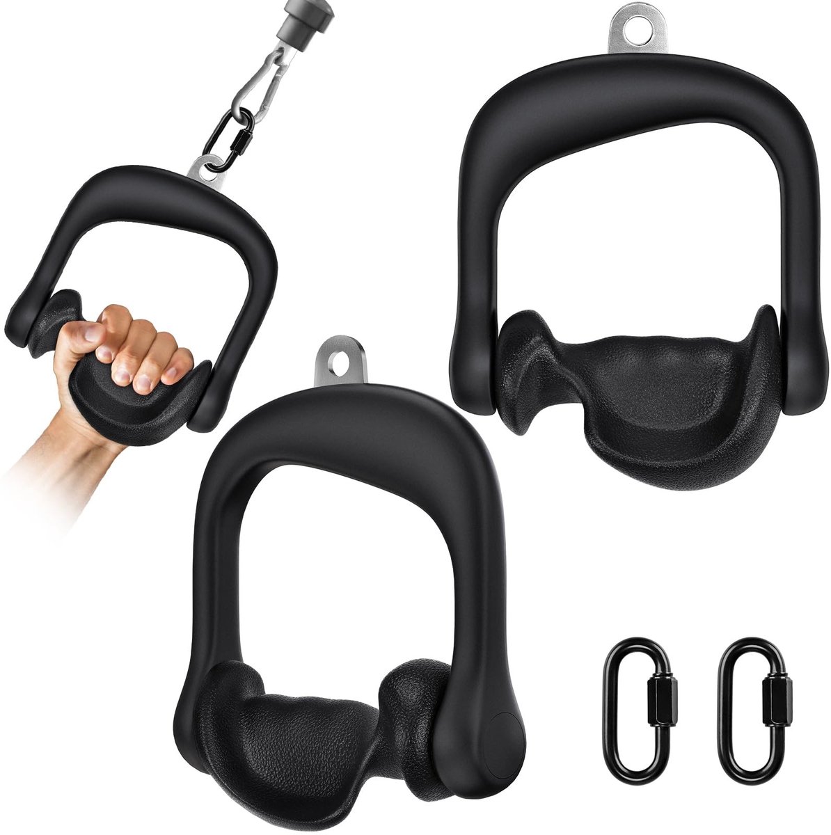 Dailygoods - Gym Handvat - Kabel Machine Bevestiging - Ergonomisch D Handvat - 2 stuks - Fitness Oefeningen - Thuisgymnastiek - Krachttraining