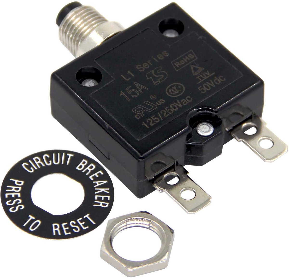 Dailygoods - Drukschakelaar met Handmatige Reset - 125-250V AC met Overload Bescherming - 20A - Betrouwbare Schakelaar - Elektrische Beveiliging - Ges