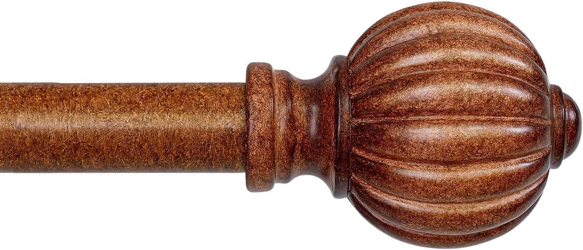 Uittrekbare Gordijnroede - Metalen Roede - Vensters Aankleden - Houtlook Afwerking - 80-218 cm - Houtnerf