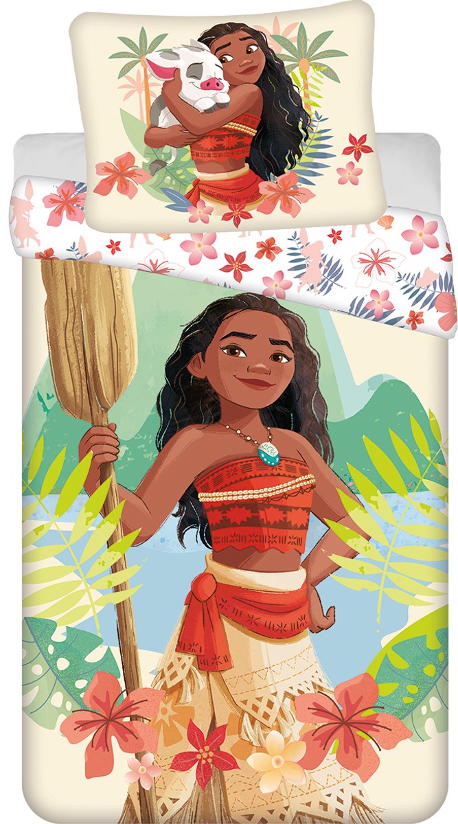 Disney Vaiana Dekbedovertrek Pua - 140 x 200 cm / 70 x 90 cm - Katoen