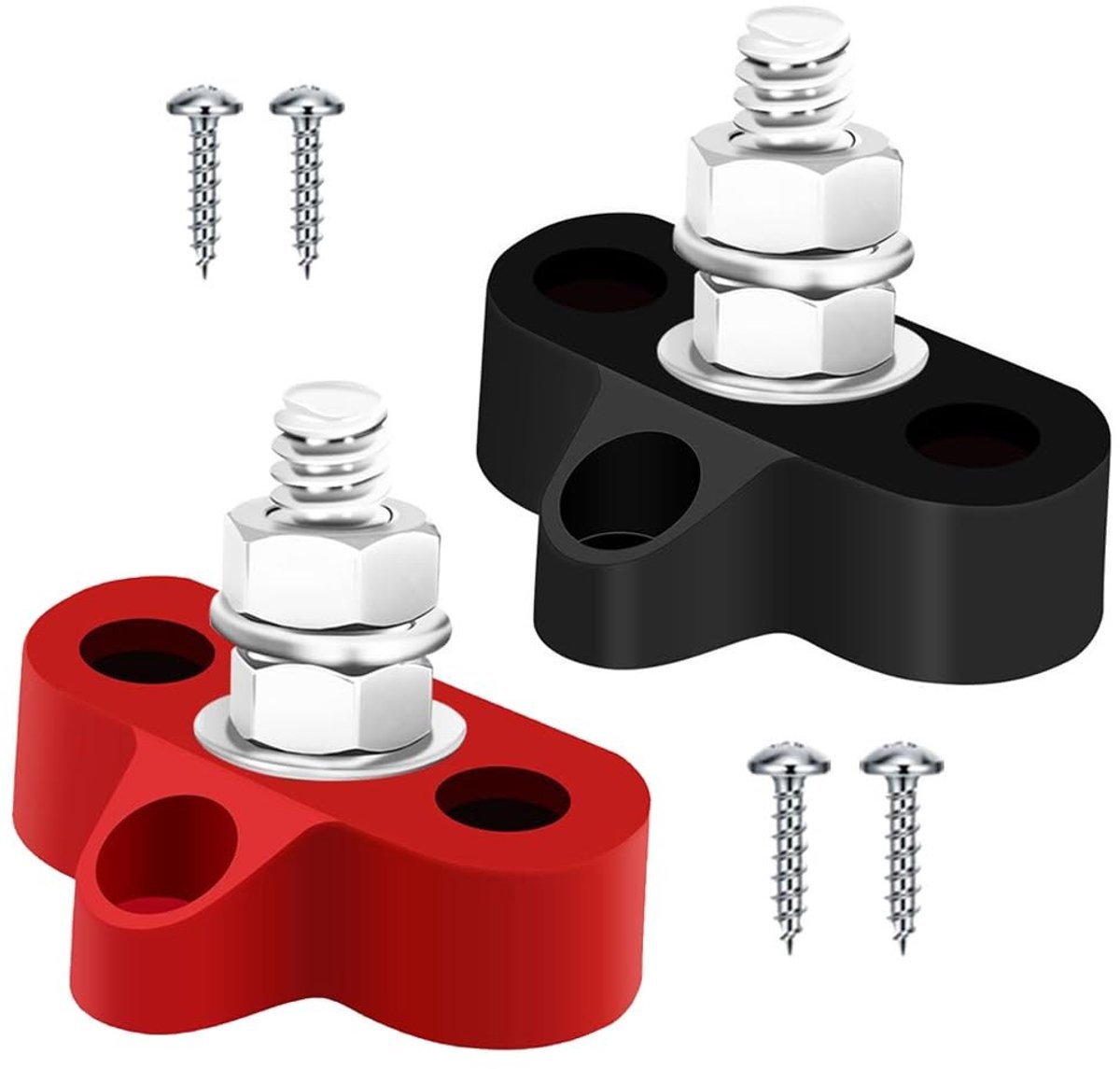 Elzusha - Bus Bar - Stroomverdeling - Betrouwbaar en veilig - Rood & Zwart - 12V-24V - 200A - Geschikt voor auto marine boot