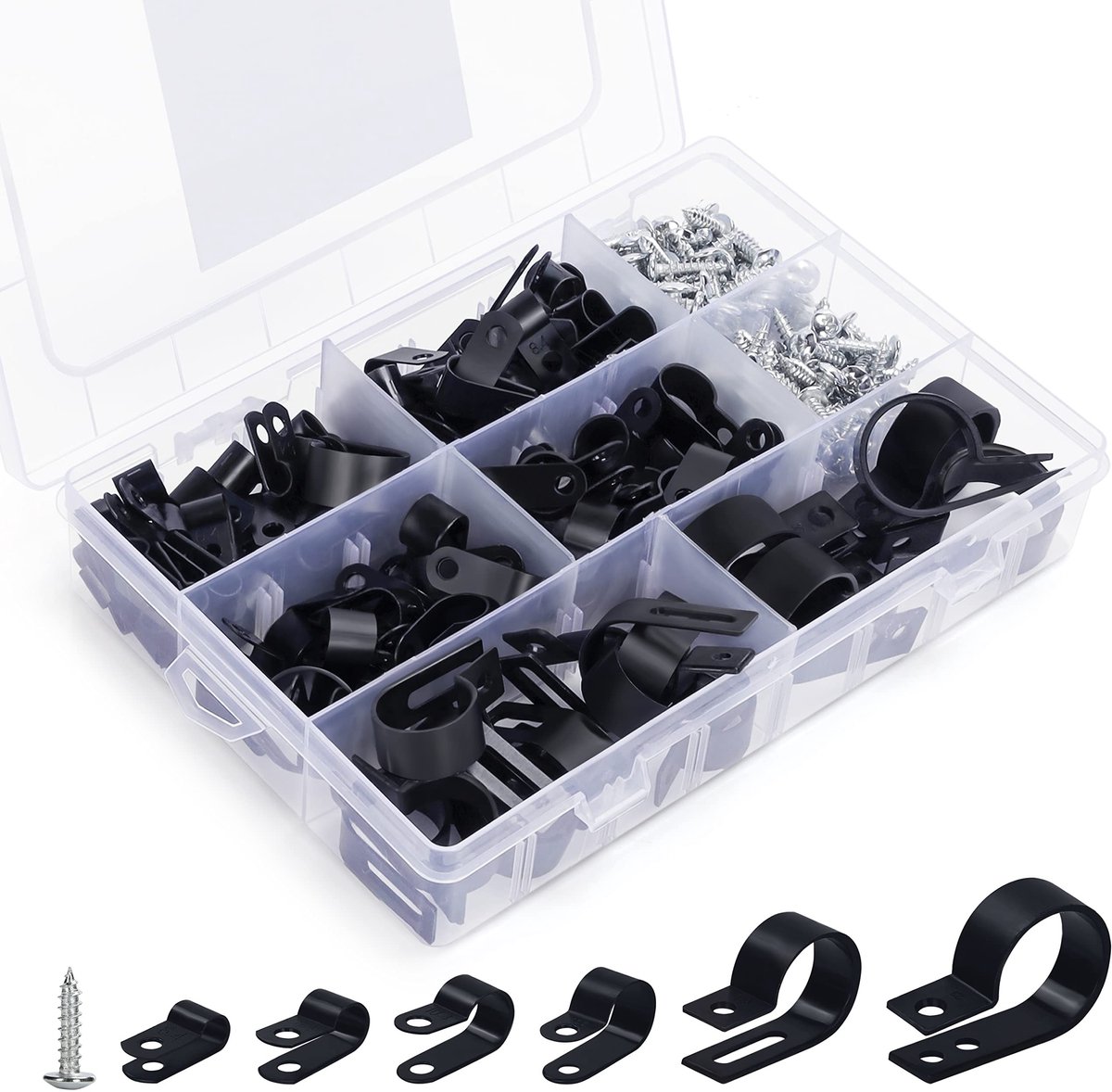 Zeynomax - Nylon Kabel Klemmen Assortiment Set - Kabelmanagement - 271 Stuks - Zwart Plastic - Diverse Maten - Kabelgeleiding