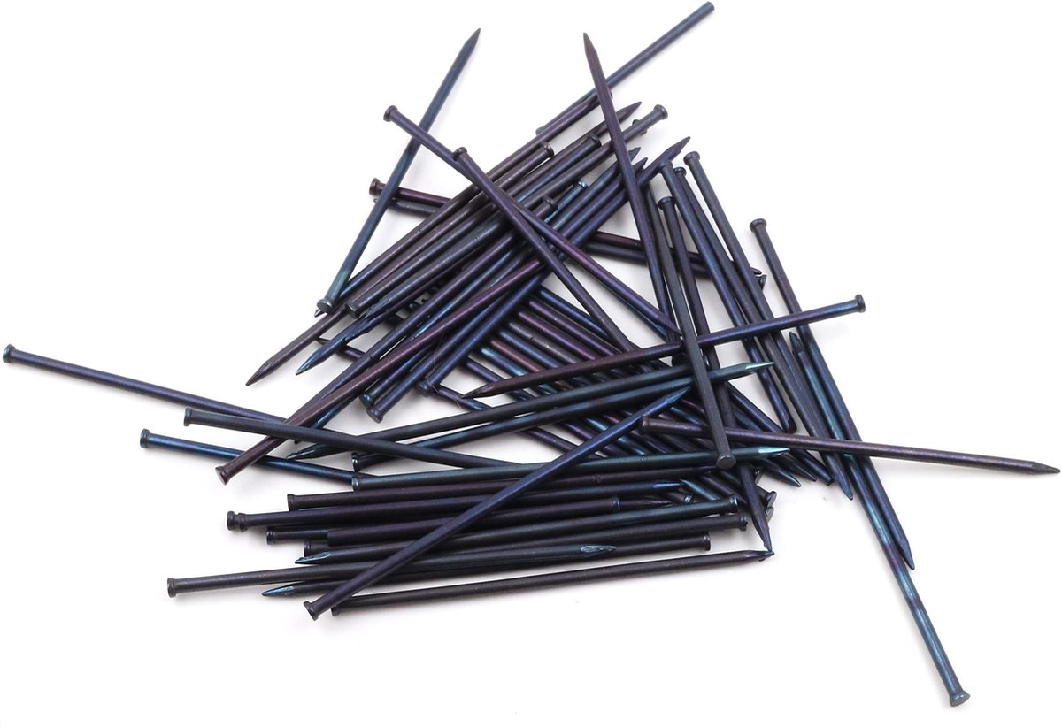 Dailygoods - Stalen pennen - Plintpennen 1,5x40 mm - Blauw - Verzonken kop - Perfect voor bevestigen en monteren - 100 stuks
