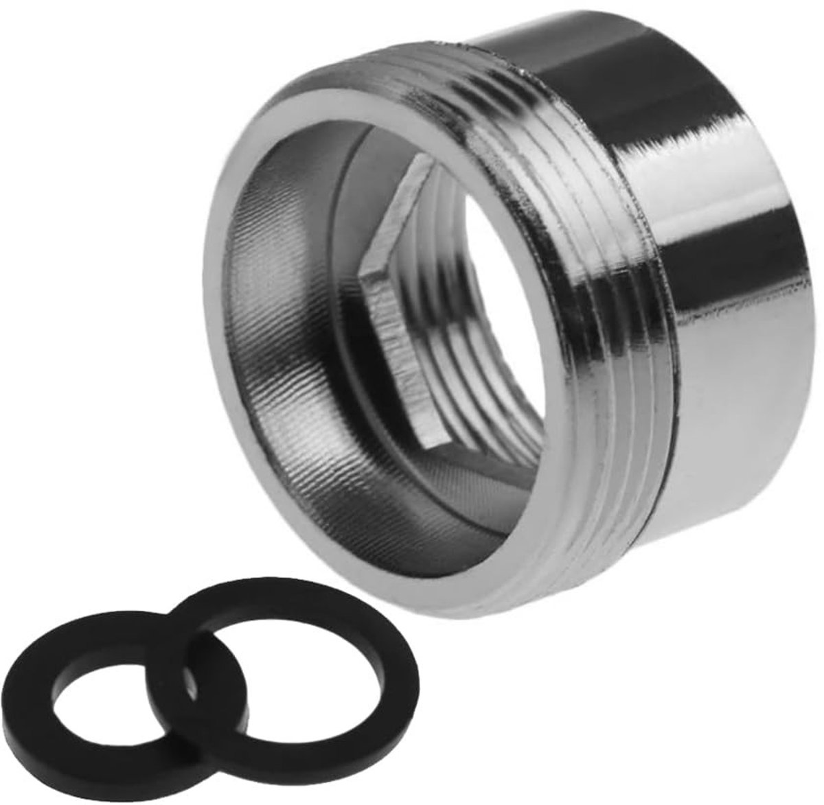 Smoakez - Kraan Water Beluchter Adapter - Messing Tap Water Filter Beluchter Connector - Zilver - 18mm tot 22mm Draad Adapter - Geschikt voor Aanre...