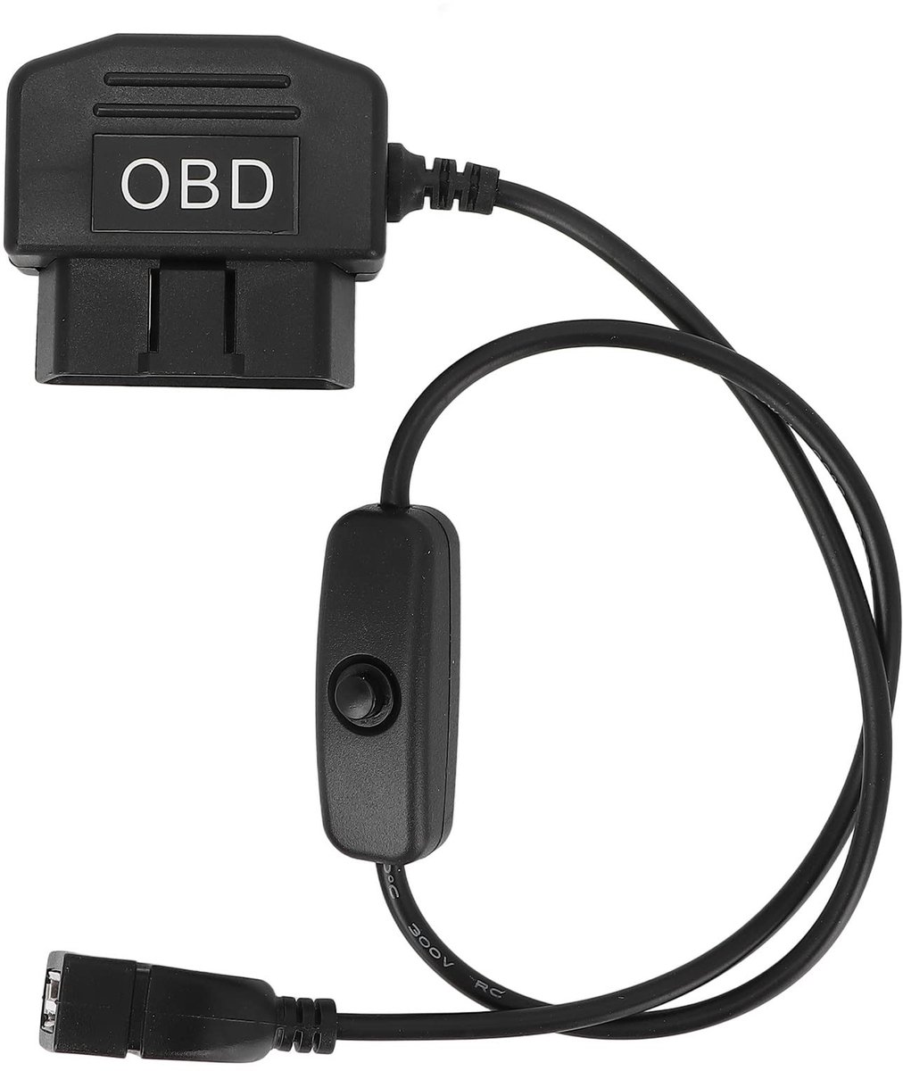 OBD2 Mini-USB Oplaadkabel voor Dashcam - 24 Uur Voeding met Schakelaar