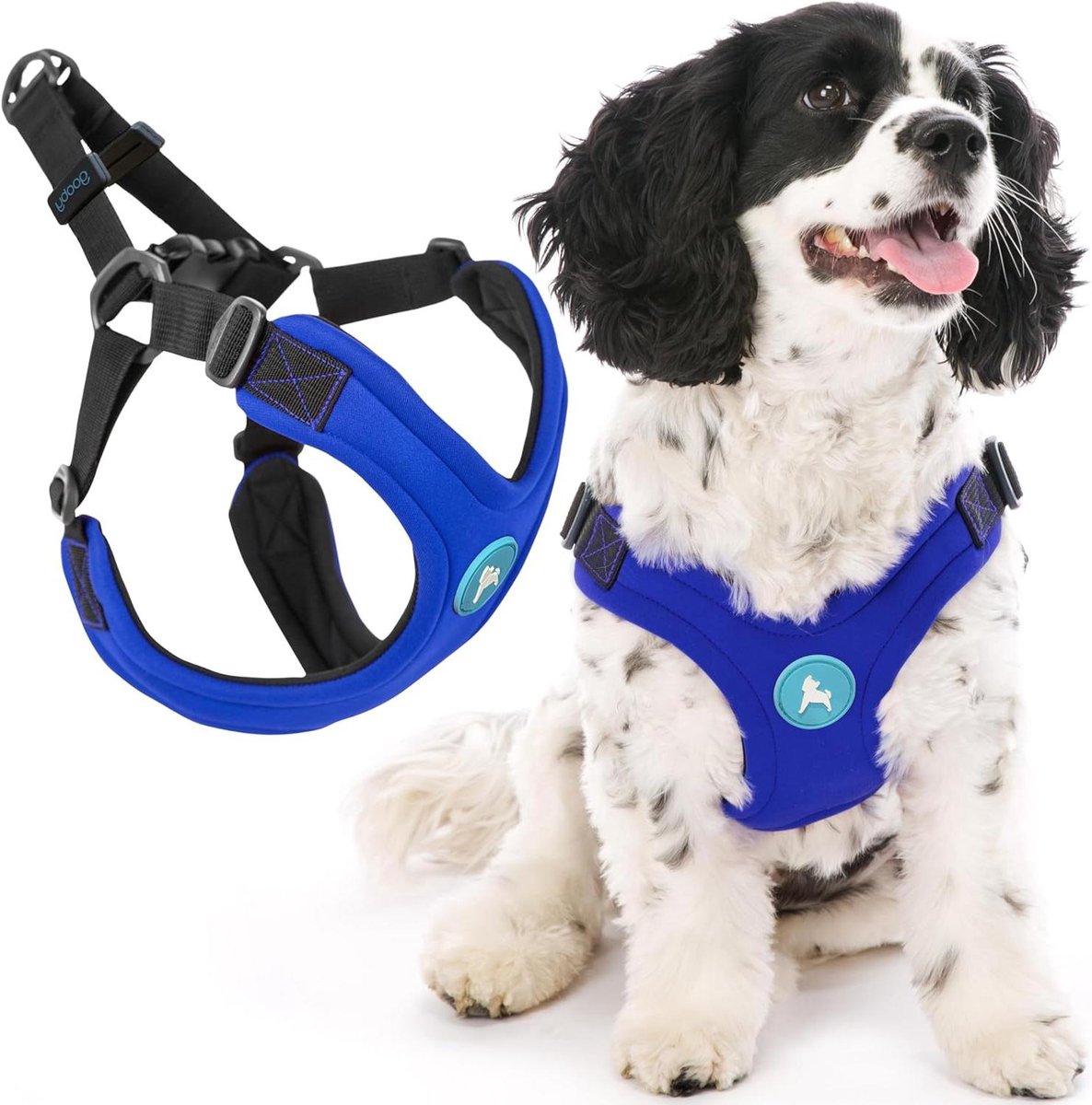 Honden Tuigje - Veilig Hondentuig - Sportief Wandelen - Gepatenteerd Anti-Ontsnapping - Maat L - Blauw