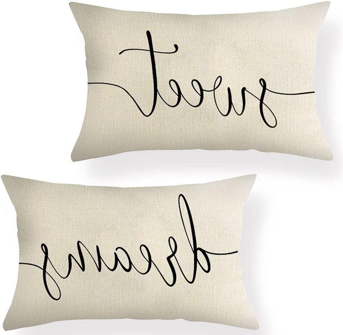 Kussenhoezen Set - Decoratieve Hoezen - Rustieke Sfeer - Verborgen Rits - 2 stuks 30x50cm - Boerderij Stijl