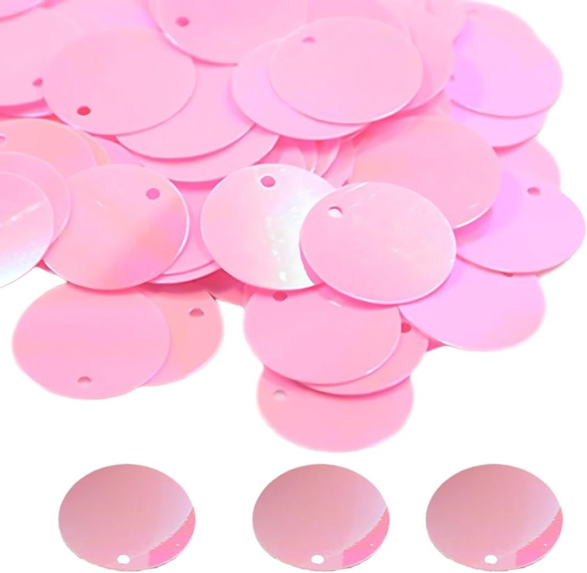 Kleurrijke 15mm Ronde PVC Sequins met Laser Gat - Perfect voor Handwerken, Sieraden en Naai Projecten