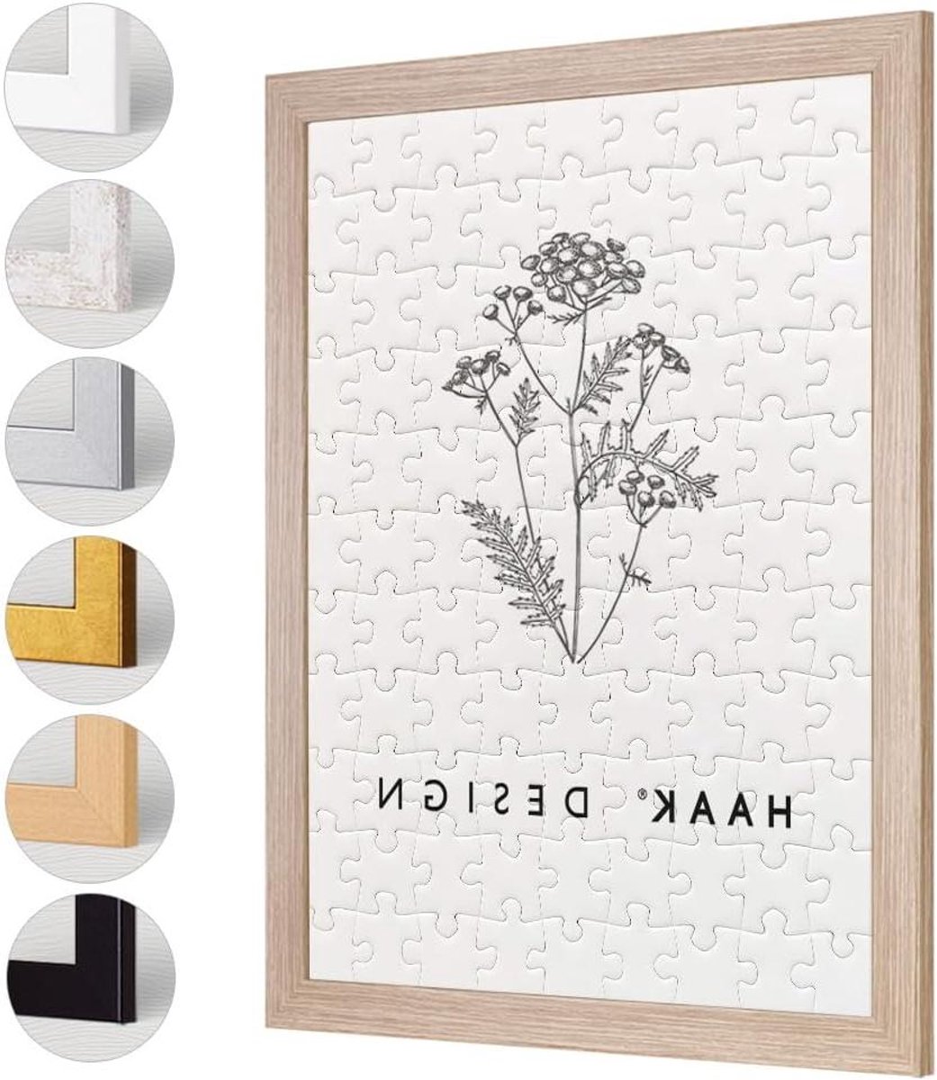 Puzzellijst - Fotolijst - Puzzel Inlijsten - MDF Achterwand - 36 X 48 cm - Sonoma Eiken