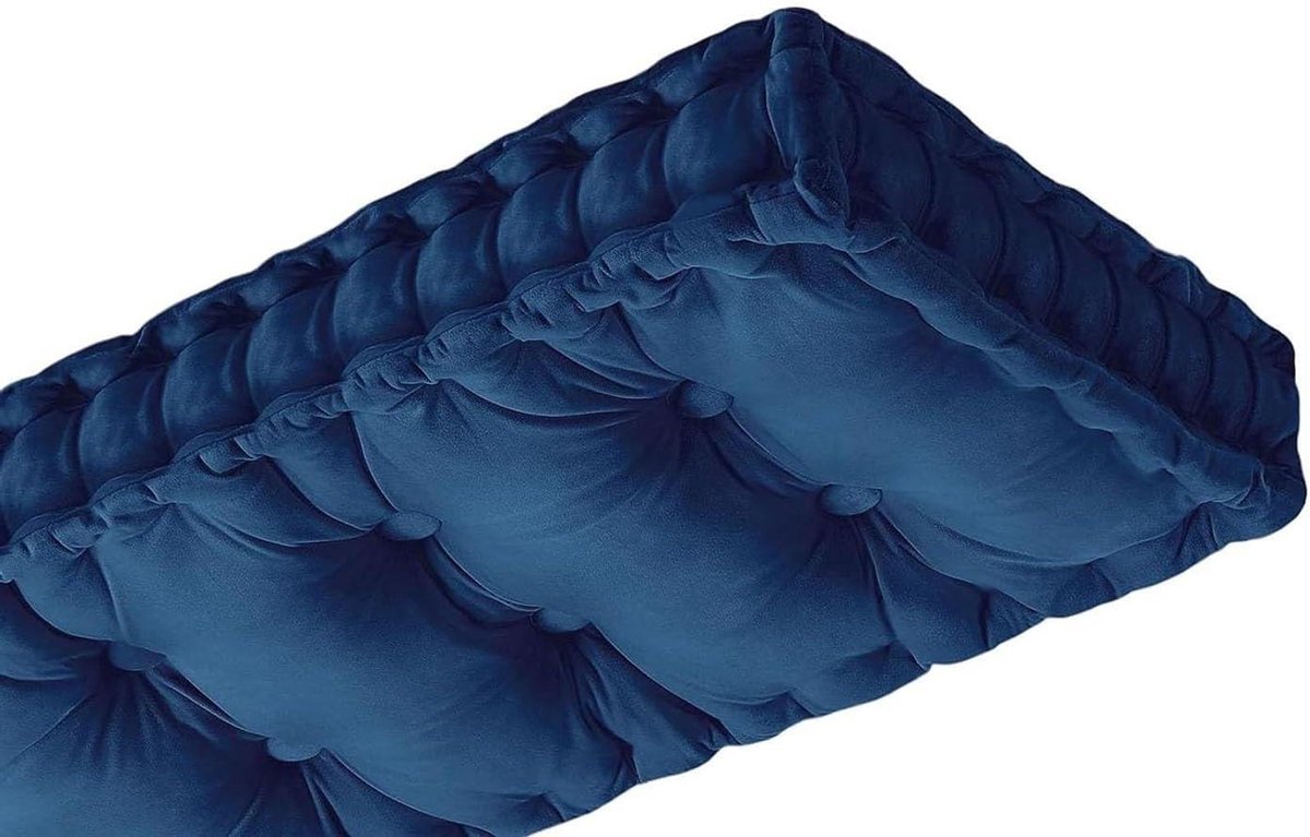 Bankkussen Fluweel - Zitkussen Buiten - Comfortabel Zitten - 8-10cm Dik - 60x45cm - Donkerblauw