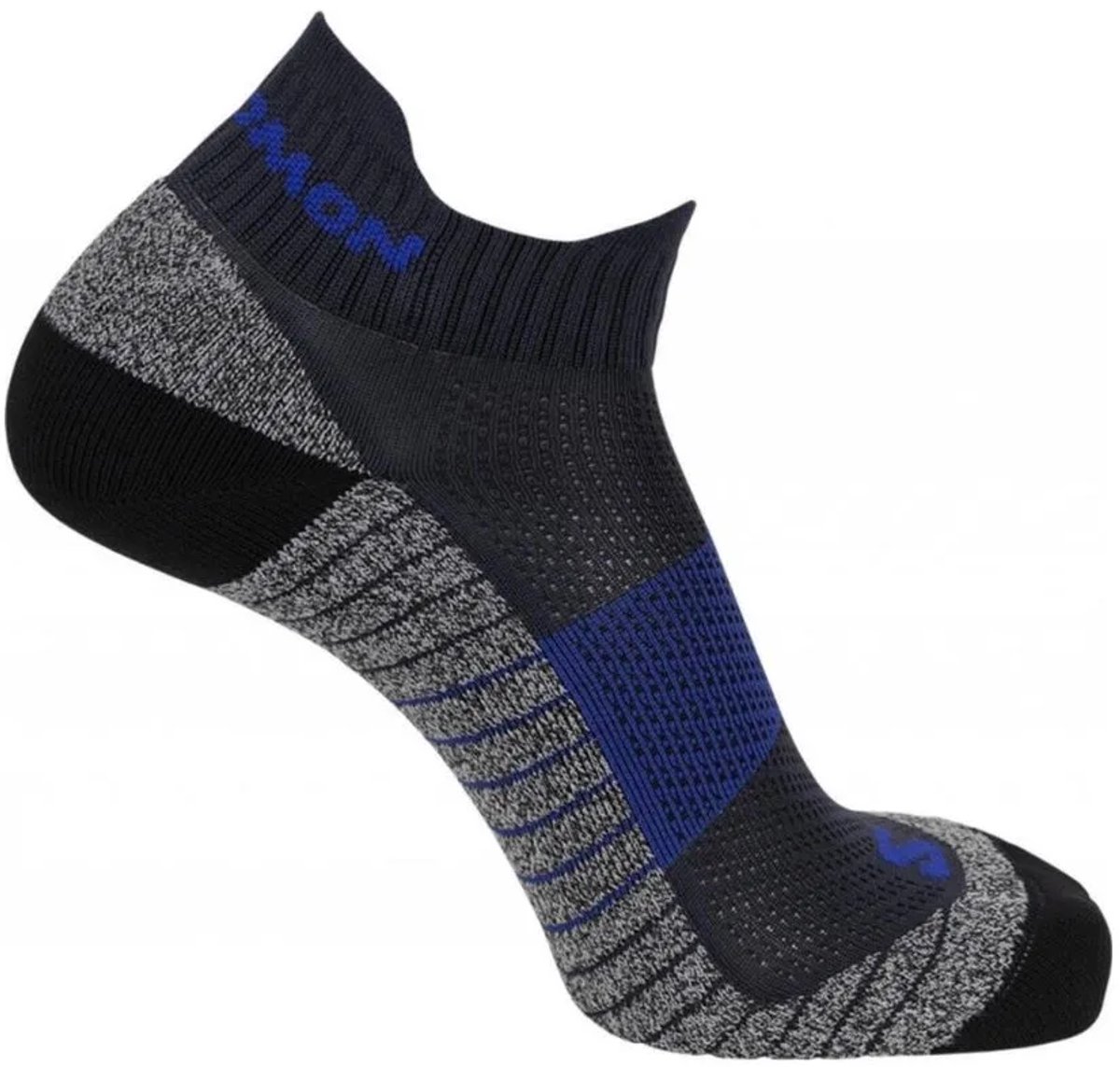 Sokken Salomon Unisex Aero Ankle Dx+sx 1p Carbon/clematis Grijs