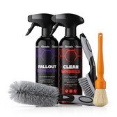 Glossio Combideal Velgen Reiniging – Complete Velgenset met Fallout Remover, Clean Wheels en Borstelset