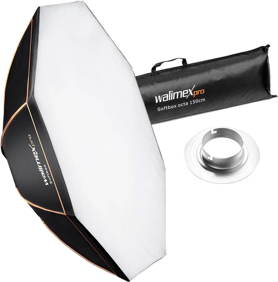 Octagon Softbox - Grote softbox - Portretfotografie - Ronde reflecties - 150 cm - Zwart