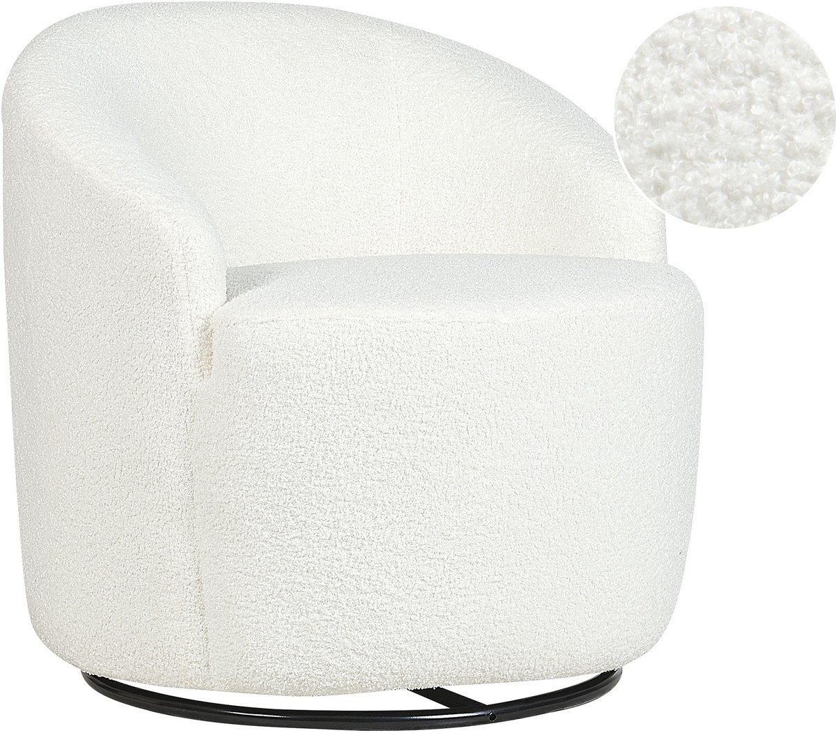 DAVIK - Fauteuil - Off-white - Polyester