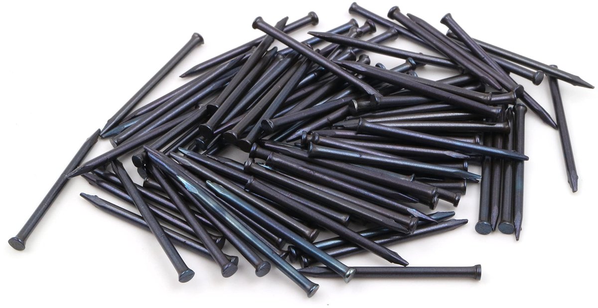 aladdien - Stalen pennen - Plinten nagels - 100 stuks - Blauw - Nagels voor hout - 1,5 x 20 mm