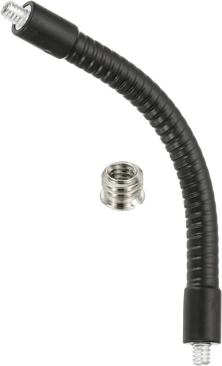 15cm Gooseneck 1/4"-20 Male Thread - Metal Universal Hose - Flexibele Arm - Gooseneck Tube Extension Holder met Reducing Screws voor Actiecamera en Telefoon Microfoon Zwart