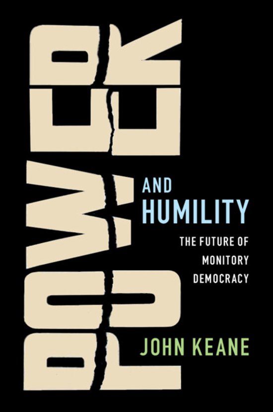 Boekomslag 'Power and Humility' met gebarsten letters en tekst.