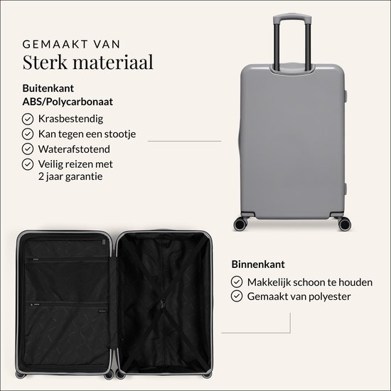 SUITSUIT Koffer 75x48x29 cm - Reiskoffer - Koffer groot - TSA Slot - 71L - Caretta - Titanium Grey