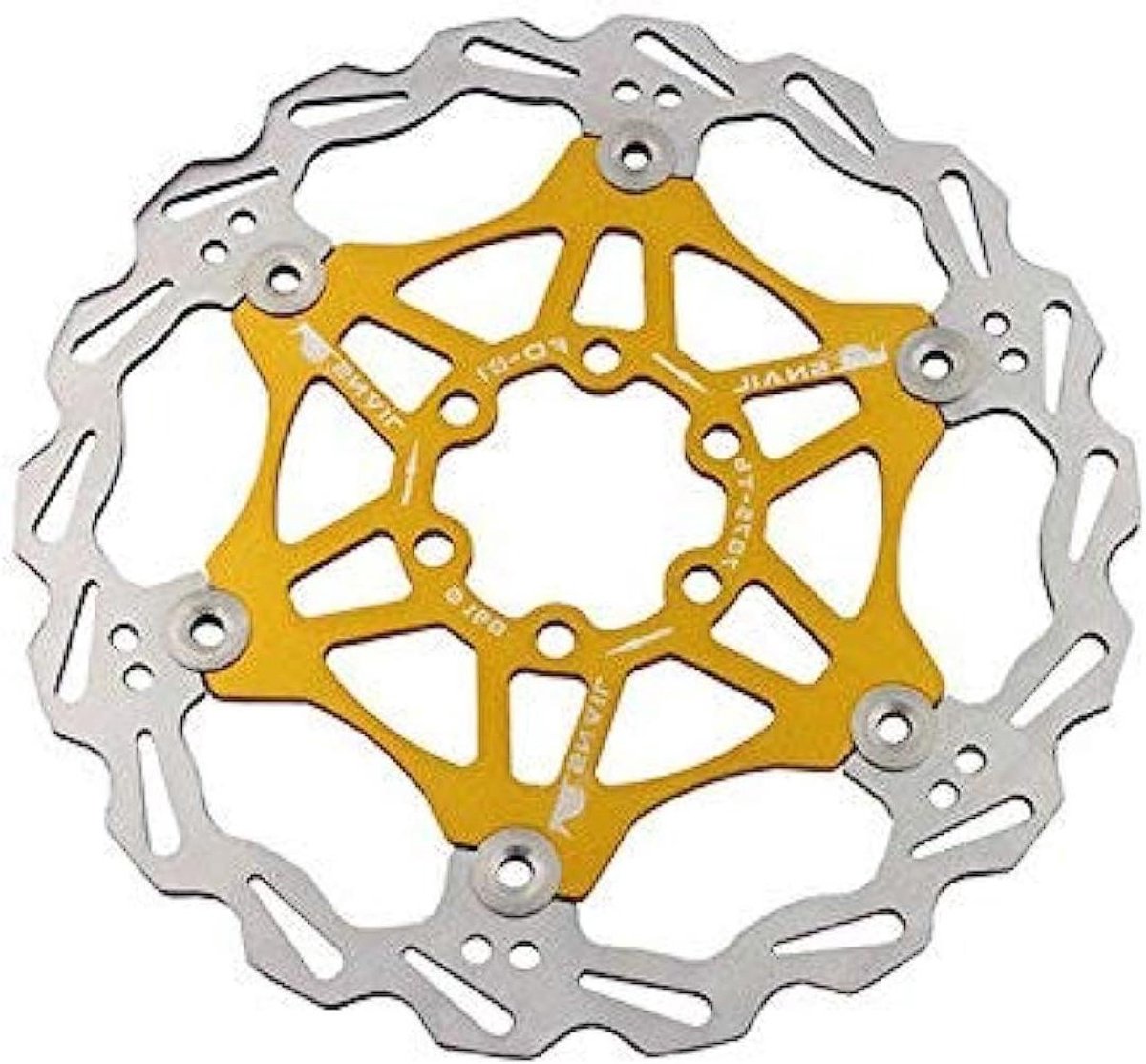 Fiets remschijf - Schijfrem rotor - Veilig fietsen - Drijvend ontwerp - 160 mm - Goud