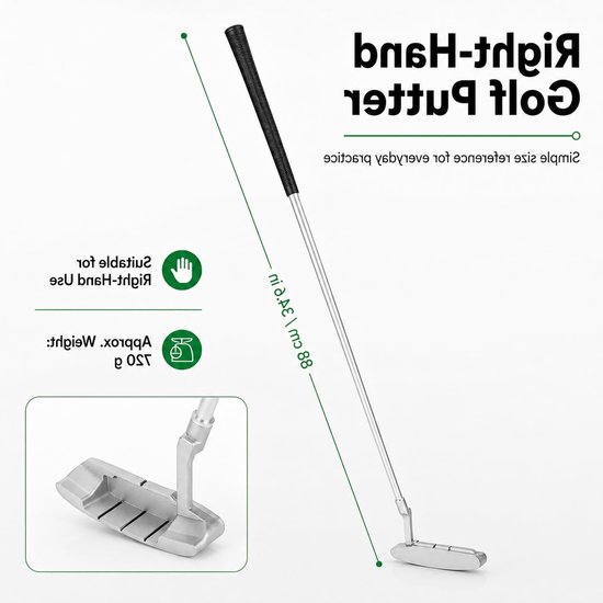 Complete Golf Putter Set voor Rechtshandigen, Verstelbare Mini Wave Putter van Aluminium, Inclusief Golfballen en Tas voor Indoor en Outdoor Training, Golfaccessoires en Oefenmateriaal — afbeelding 4