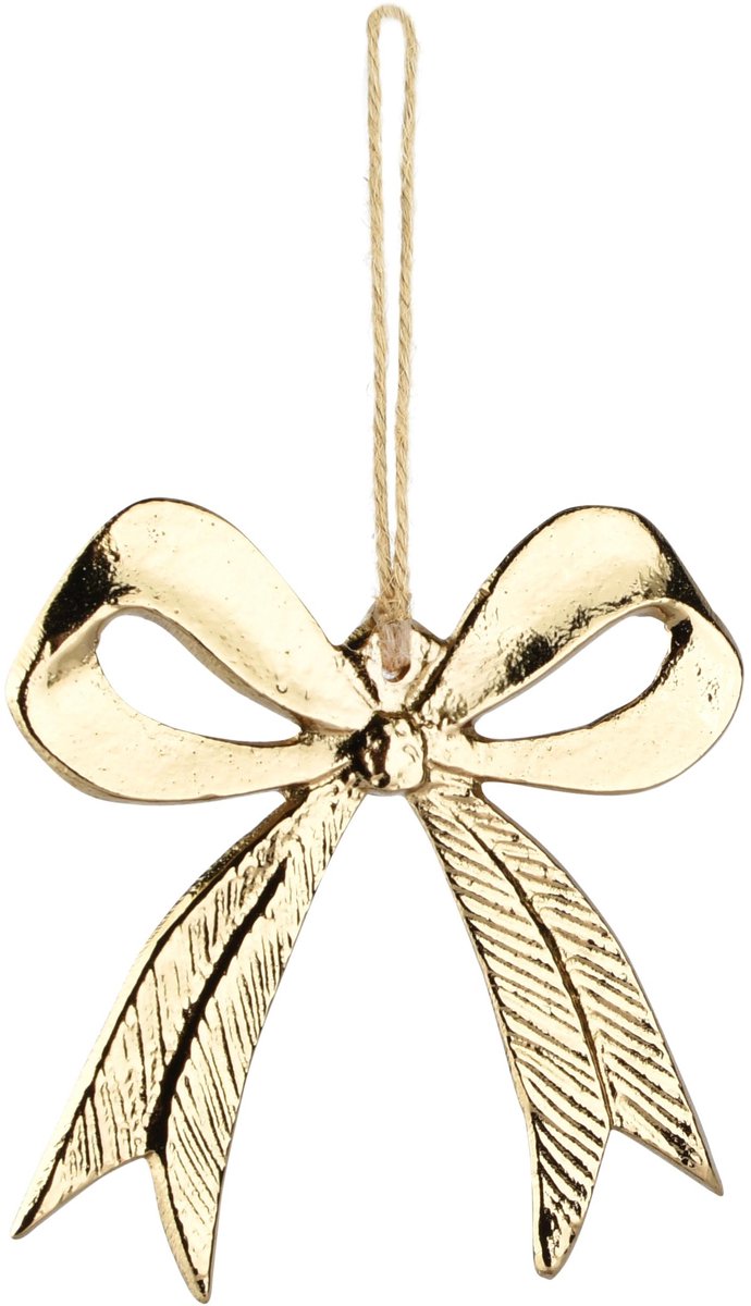Dekoratief | Hanger strikje, goud, aluminium, 9x1x10cm | A268071